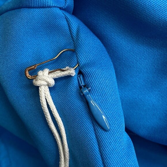 NEW SAYLOR Kirstie One-Shoulder Draped Satin Mini Dress Cerulean Blue Size S - Picture 10 of 10